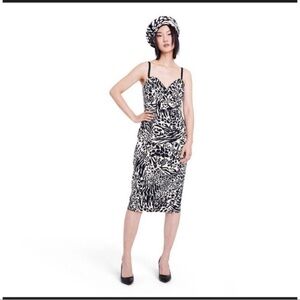 Sergio Hudson X Target Animal Print Bustier Midi Dress size small NWT